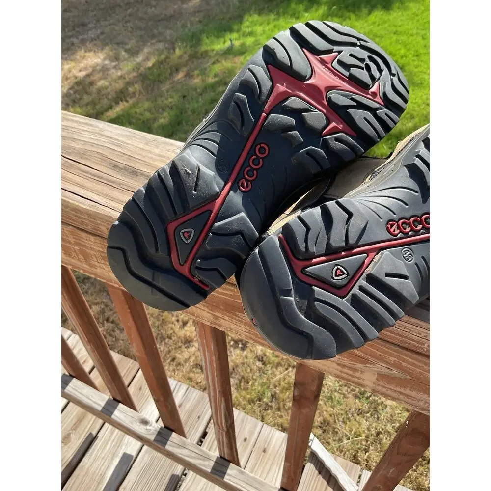 MEN’S ECCO LEATHER STRAP SANDALS SIZE 11-11.5 BROWN BLACK HIKING OUTDOORS_8